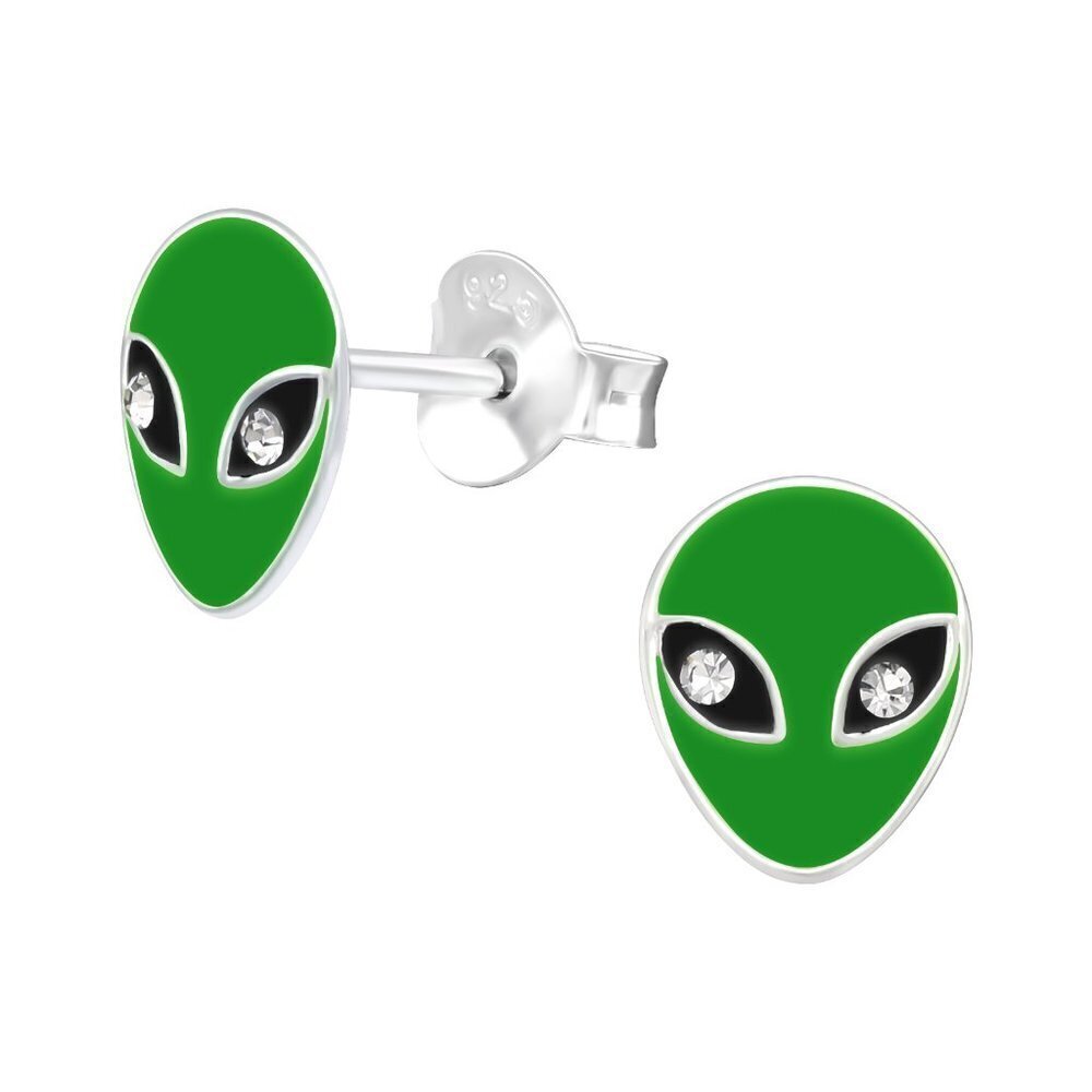 Sterling Silver Alien Stud Earrings